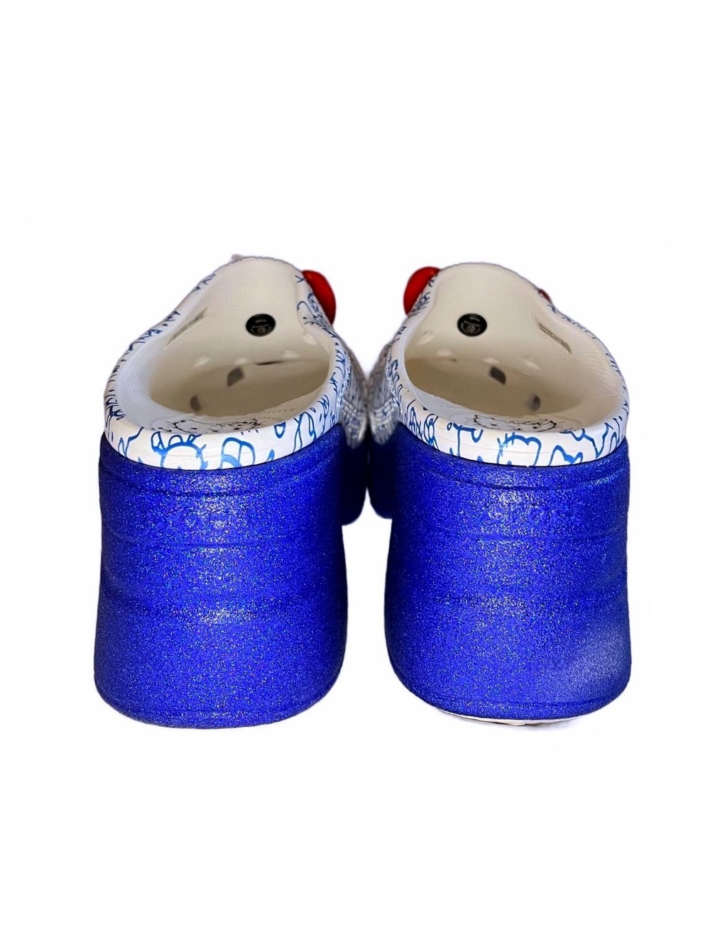 Crocs x Hello Kitty 50th Anniversary Siren Clog Blue Glitter Platform W9 - Picture 5 of 7
